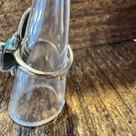 Eagle Emblem Turquoise Sterling Silver Ring – Handcrafted Native American Jewel - Picture 11 of 11